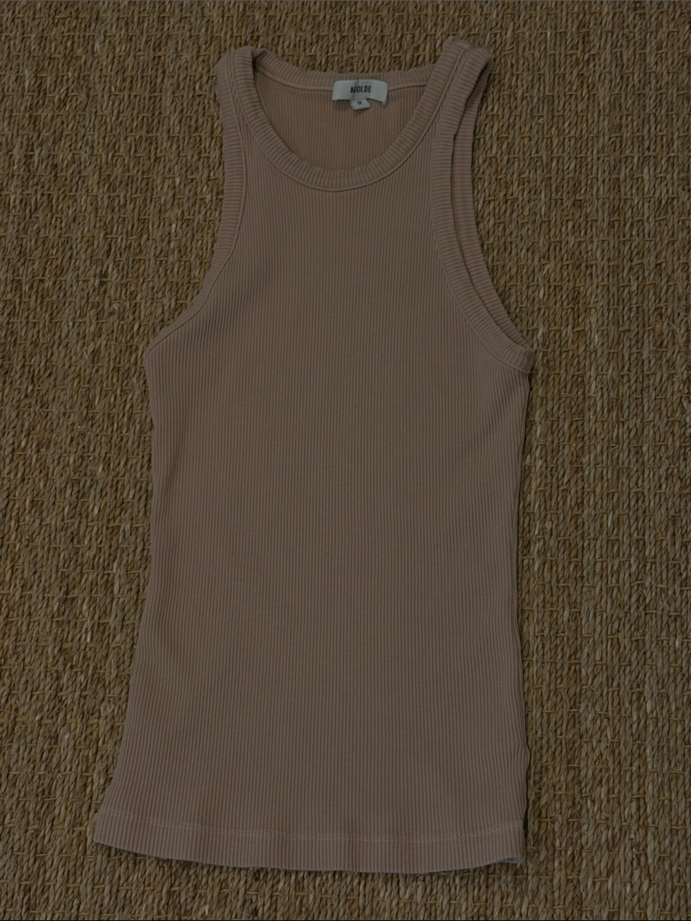 Agolde Ribbed Rayne Tank Top in Mauve Taupe